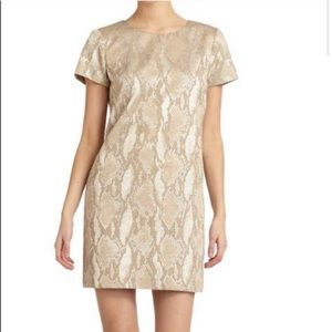 French Connection Gold Reptile Dress